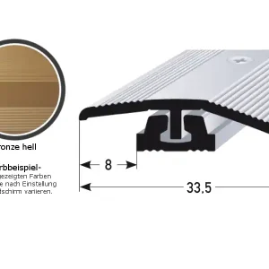 Rabatt Auer Höhen- & Anpassungsprofile Halsey B 33.5 mm Einfasshöhe 4 - 7 mm Aluminium eloxiert