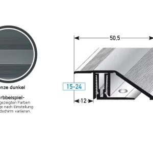 Echt PROVISTON Höhen- & Anpassungsprofile Bellingham B 50.5 mm Einfasshöhe 15 - 24 mm Alu elox