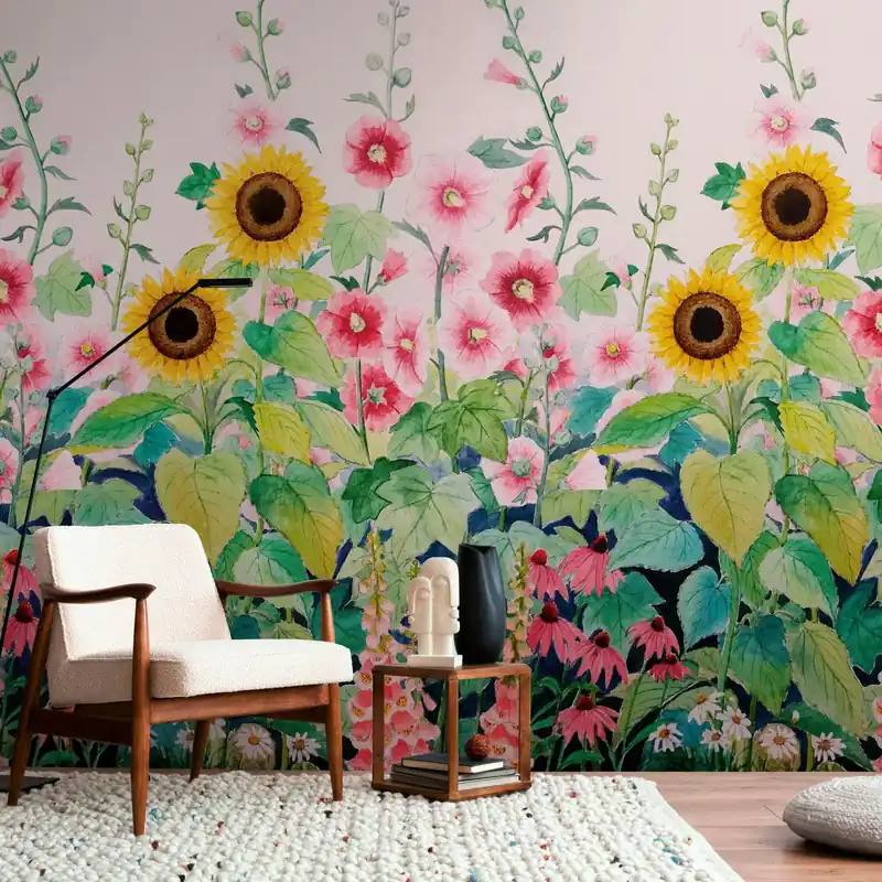 A.S. Creation Fototapete The Wall III 398831 Ein Motiv pro Rolle Blumen Floral Pink Grün Preis Gesenkt