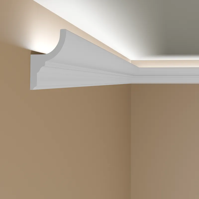 PROVISTON Licht Stuckleiste Kunststoff Weiß | 42 x 70 x 2000 mm Moderne Lichtleiste für die Decke Heißes Angebot