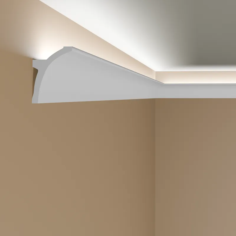 PROVISTON Licht Stuckleiste Kunststoff Weiß | 50 x 100 x 2000 mm Moderne Lichtleiste für die Decke Wochenendangebot