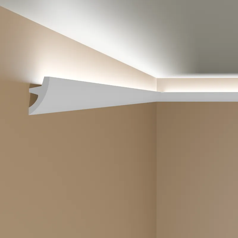 Sichere Zahlung PROVISTON Licht Stuckleiste Kunststoff Weiß | 36.6 x 70 x 2000 mm Moderne Lichtleiste für die Decke