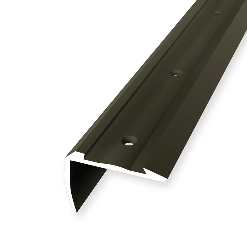 Treppenkantenprofil 32 x 44 x 2500 mm Aluminium Winkelprofil Geriffelt Versenkt Gebohrt Küberit Billig