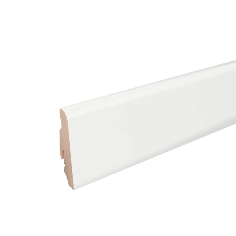 Sockelleiste SU060L1 Kiefernholz Weiß RAL9016 foliert 19 x 58 x 2500 mm - Neuhofer Neuheit