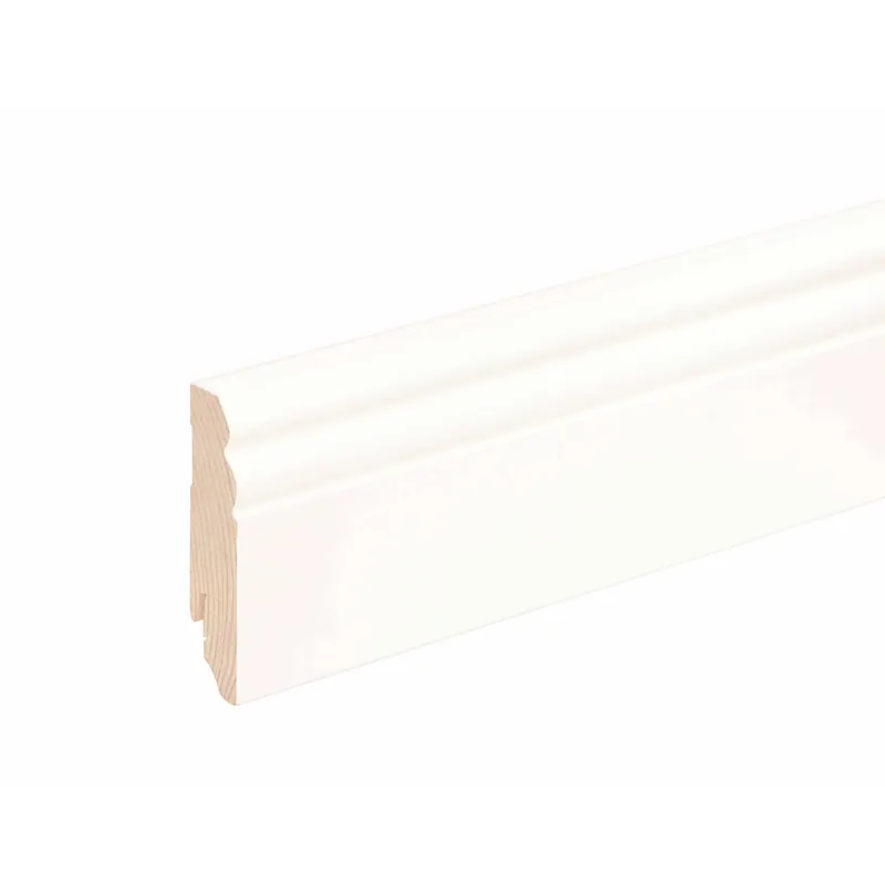 Sockelleiste L0133L1 Kiefernholz Weiß RAL9010 lackiert 18 x 80 x 2400 mm - Neuhofer Heißes Angebot