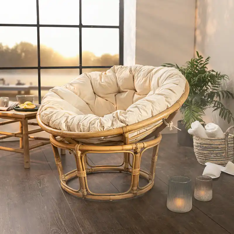 Zertifiziert Relaxsessel "Papasan", 3tlg.