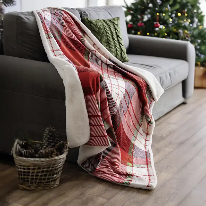 Kuscheldecke "Weihnachtskaro" Schnäppchen
