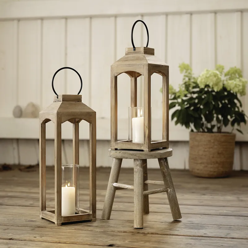 Neu Laterne "Wood", 2er Set