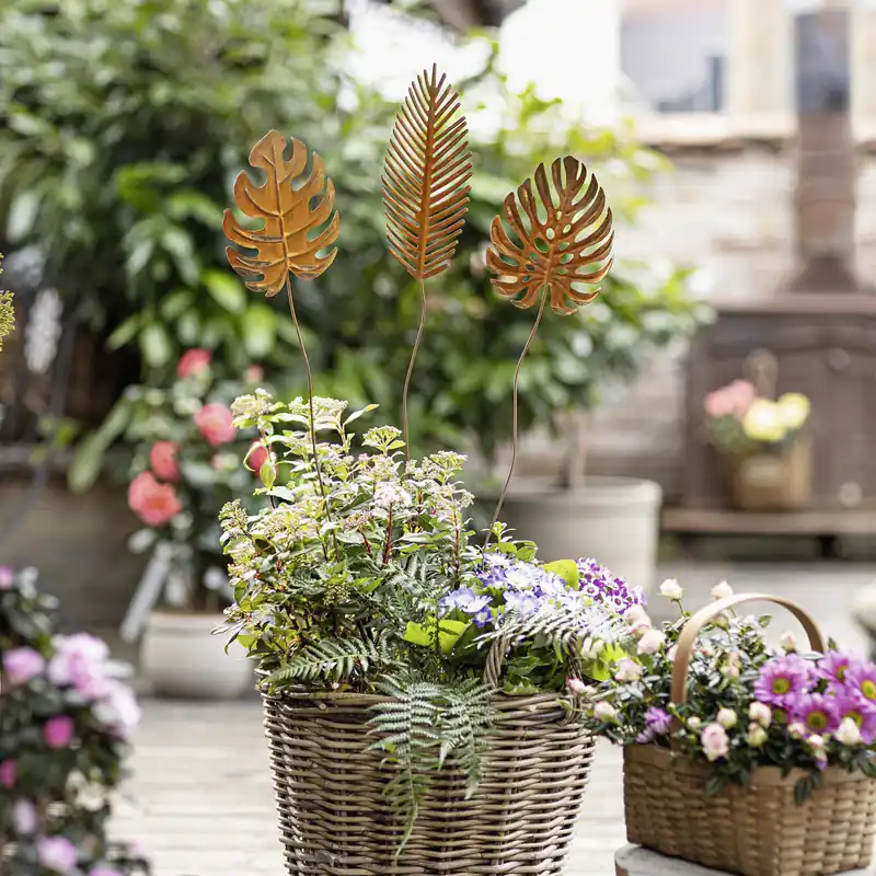 Gartenstecker "Blätter", 3er Set Online Kaufen