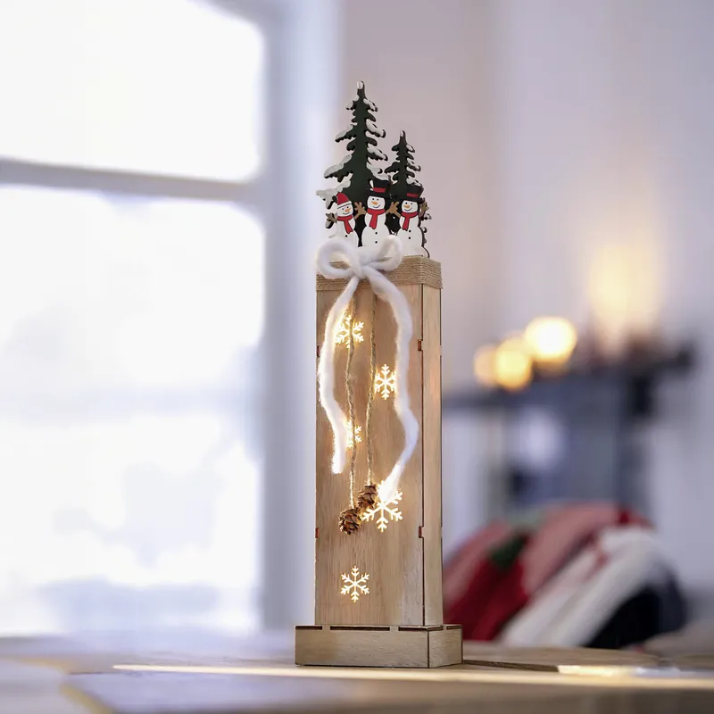 LED-Säule "Schneemänner im Wald" Solange Der Vorrat Reicht
