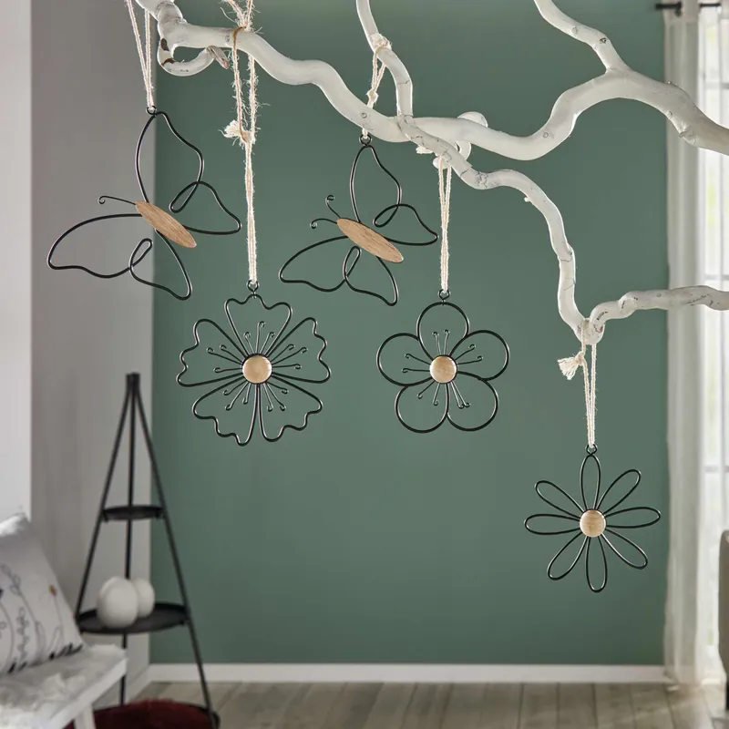 Hänger "Blume & Schmetterling", 5er Set Preis Gesenkt