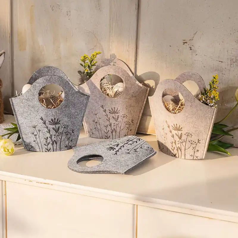 Abverkauf Filztasche "Blumenwiese", 4er Set