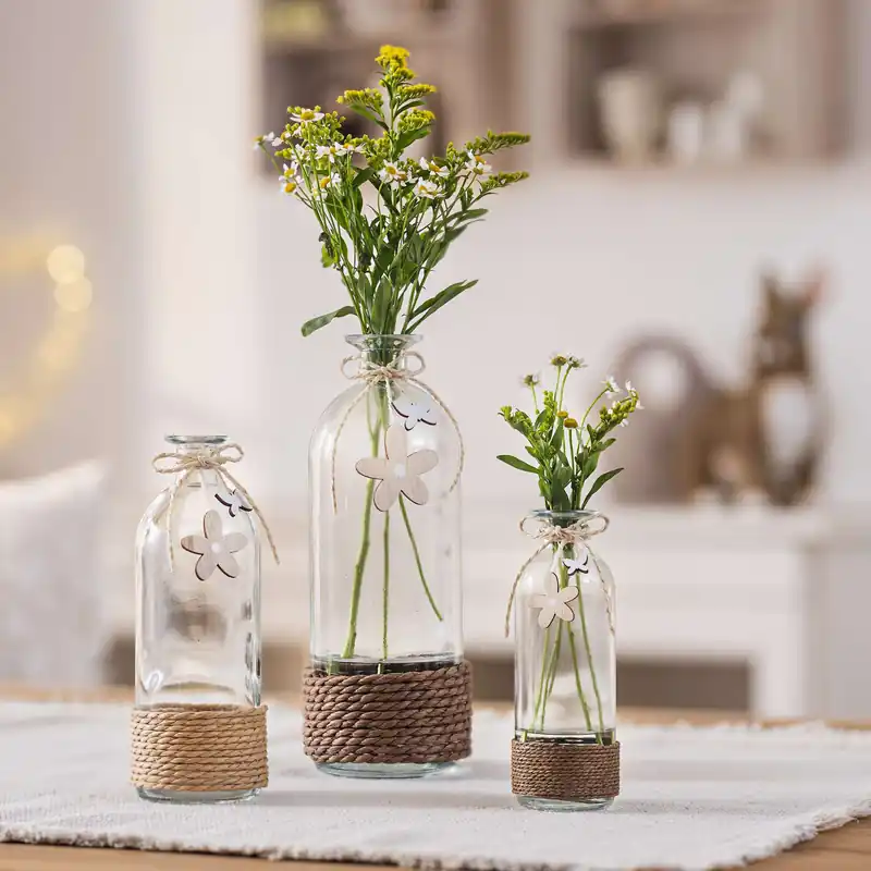 Preisreduziert Dekovase "Blume & Schmetterling", 3er Set