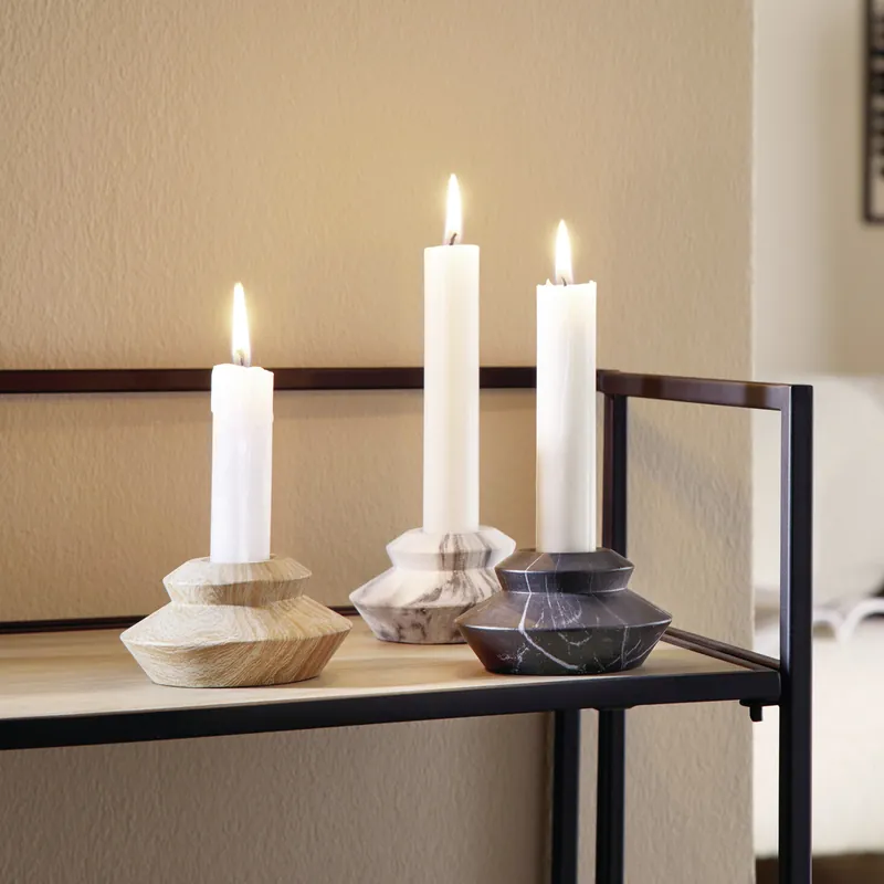 Stabkerzenhalter "Marmor", 3er Set Markenware