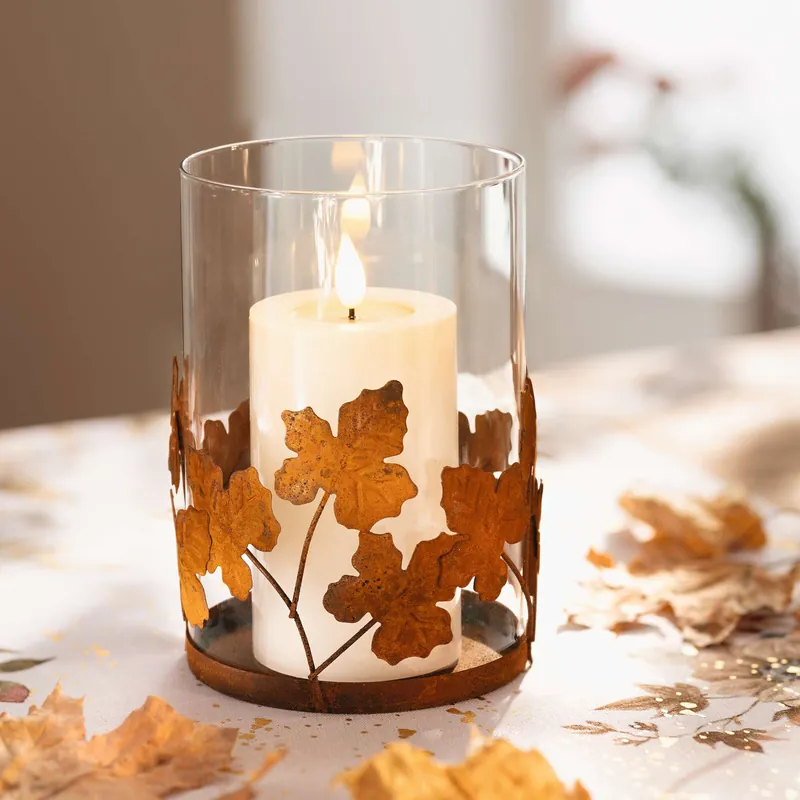 Aktuell Windlicht "Herbstblatt"
