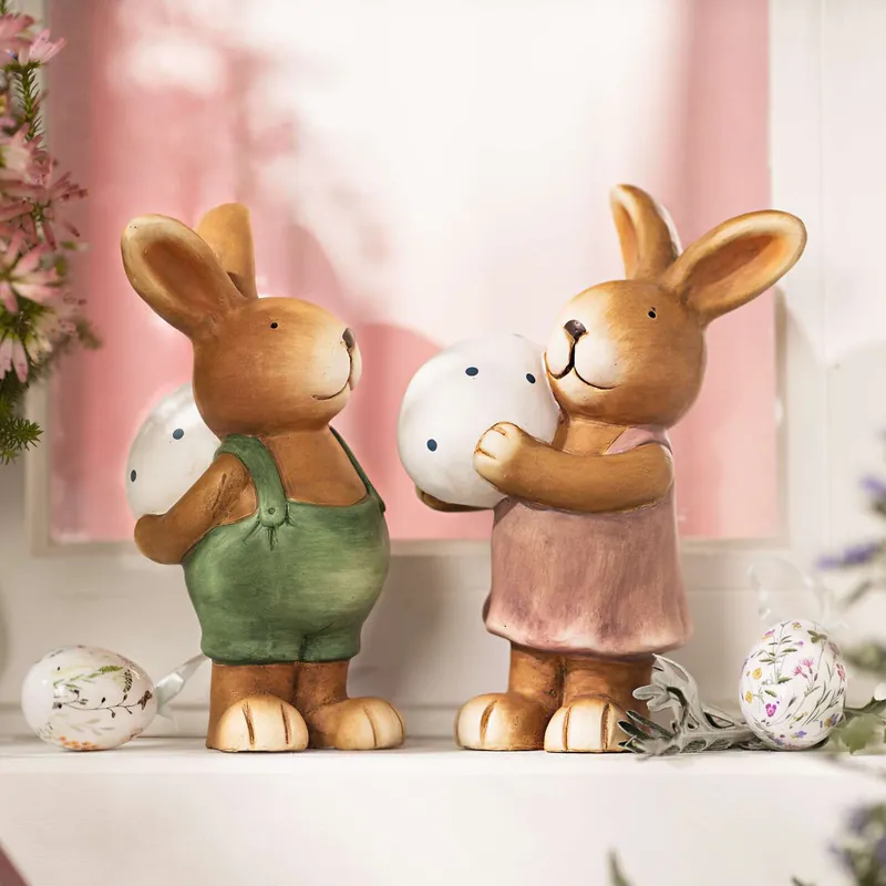 Figur "Hase mit Ei", 2er Set Wochenendangebot