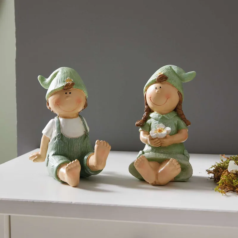 Abverkauf Figur "Mädchen & Junge", 2er Set