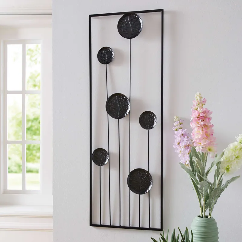 Begrenztes Angebot Wanddeko "Black Flowers"