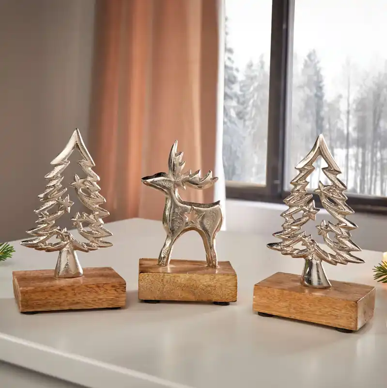 Expressversand Weihnachtsdeko "Tannen & Rentier", 3er Set