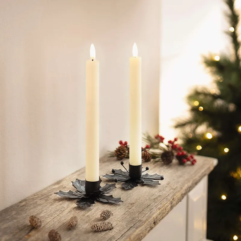 Stabkerzenhalter "Ilex", 2er Set Highlight
