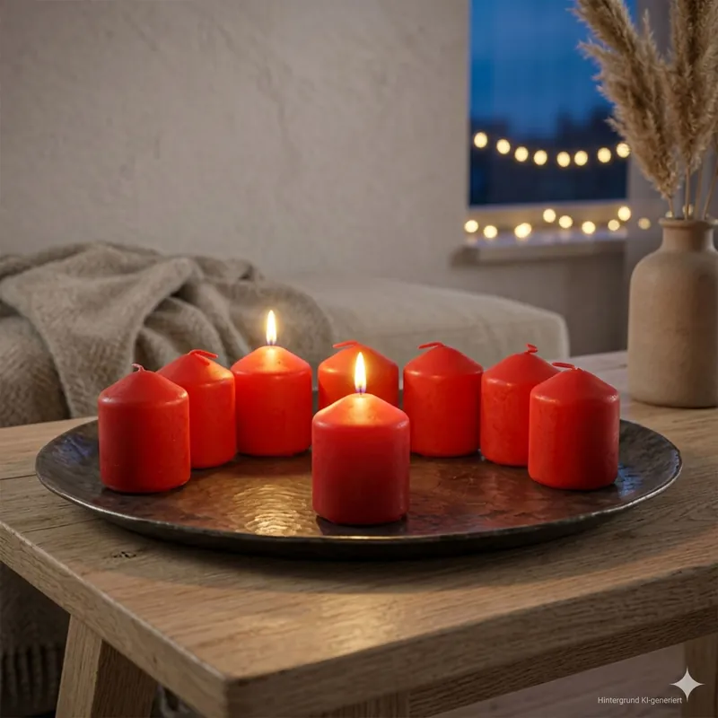 Kerze "Bright Red", 8er Set Must-Have