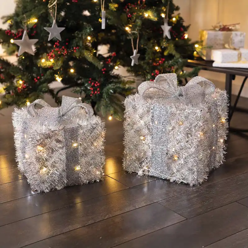 LED-Geschenk "Silberglimmer", 2er Set Abverkauf