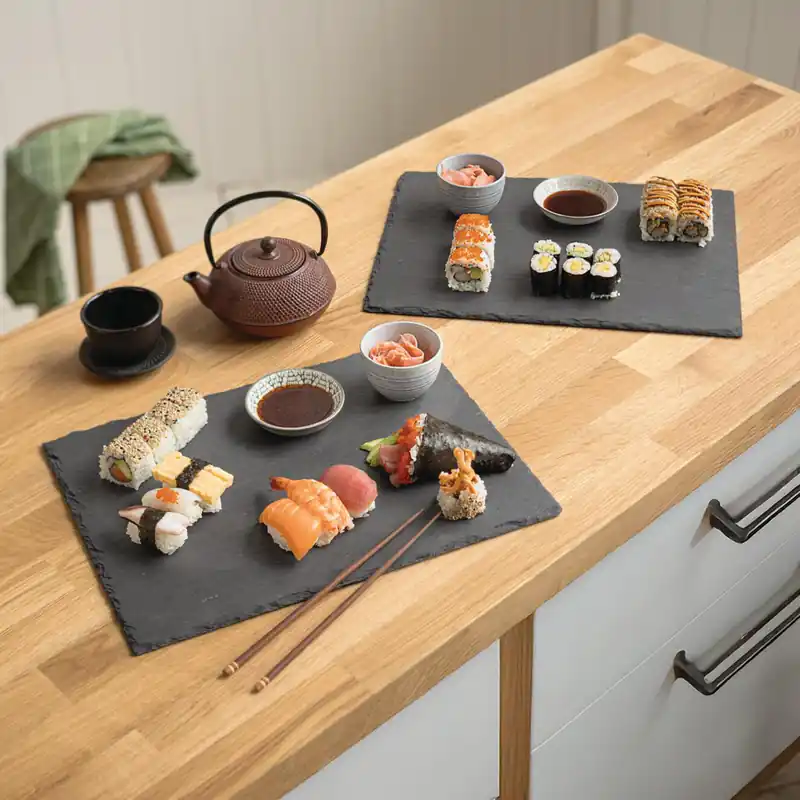 Begrenztes Angebot Schieferplatte "Rechteck", 2er Set