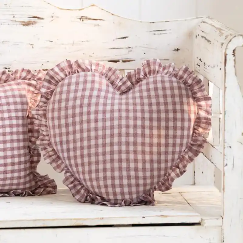Top-Angebot Herzkissen "Vintage Karo"