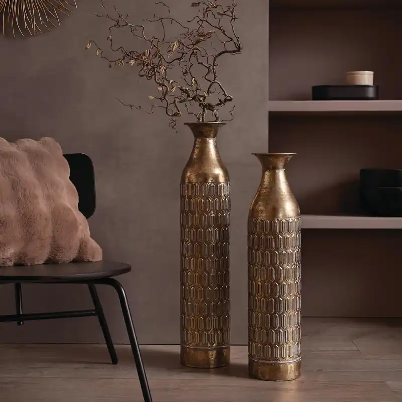 Meistverkauft Deko-Bodenvase "Gold", 2er Set