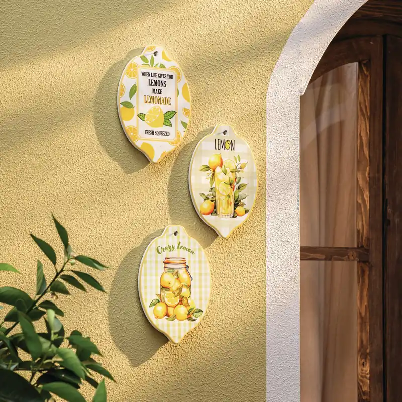 Wanddeko "Lemon", 3er Set Begrenztes Angebot
