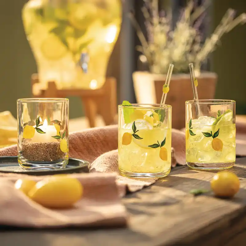 Glas "Zitrone", 2er Set Geprüft