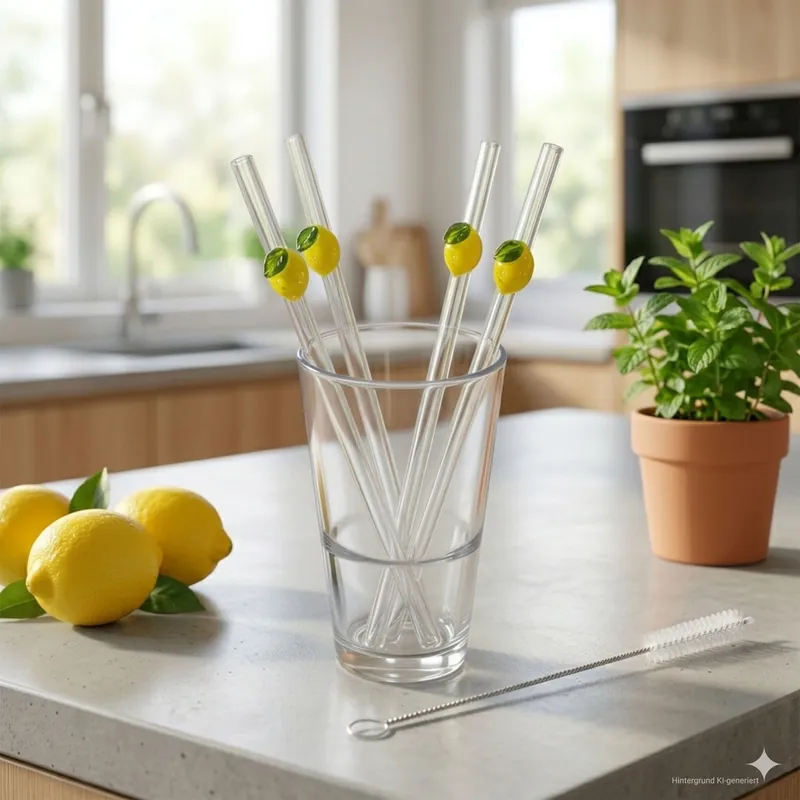 Markenprodukt Strohhalm "Zitrone", 4er Set