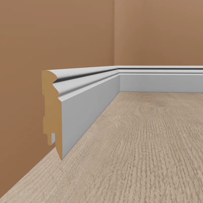 Neuhofer Sockelleiste "Gabiano" FU096L MDF 16 x 90 x 2400 mm Weiß Fußleiste Top-Preis