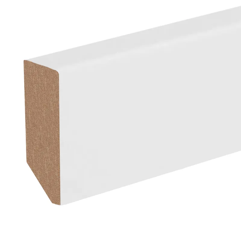 Billig Sockelleiste / Fußleiste / Bodenleiste Cevo-1 (72237) | 16 x 40 x 2400 mm | Weiß
