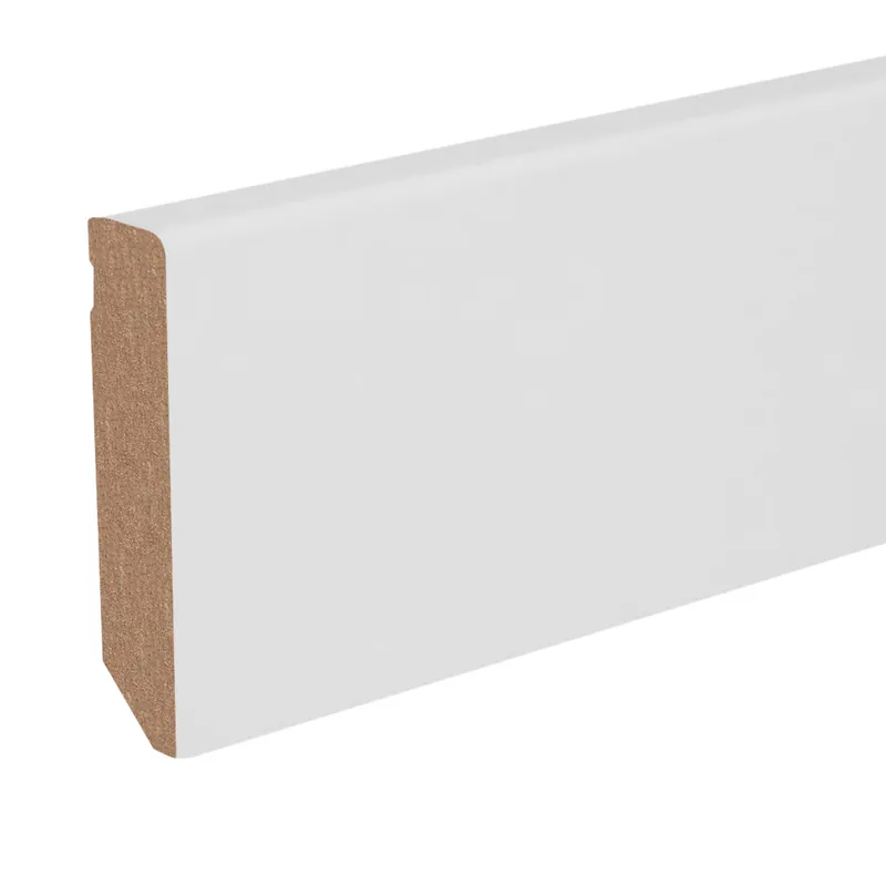 Rabatt Sockelleiste / Fußleiste / Bodenleiste Cevo-4 (73007) | 16 x 96 x 2400 mm | Weiß