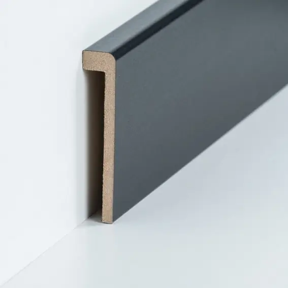 Fliesenabdeckleiste MDF bis 85 mm Schwarz moderne Sockelleiste by PROVISTON Direkt Vom Hersteller