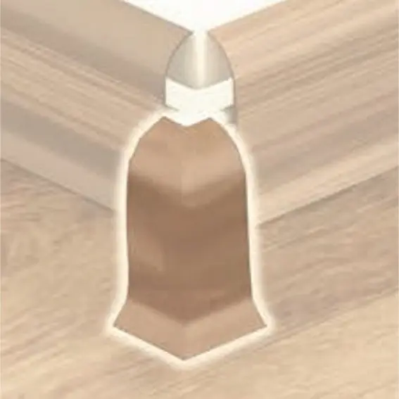 Ausverkauf Außenecke für PVC (Kunststoff) Sockelleiste "Padola" Eiche rustikal