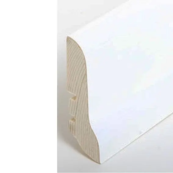 Sockelleiste "Dortmund" Echtholzfurnier 20 x 60 x 2500 mm Weiß moderne Fußleiste by PROVISTON Expressversand