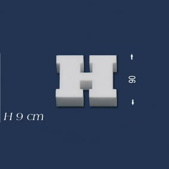 Wiesemann | Deko Buchstabe "H" | Polystyrol | Höhe: 90 mm | Styropor Buchstabe | 3D Buchstabe Sale