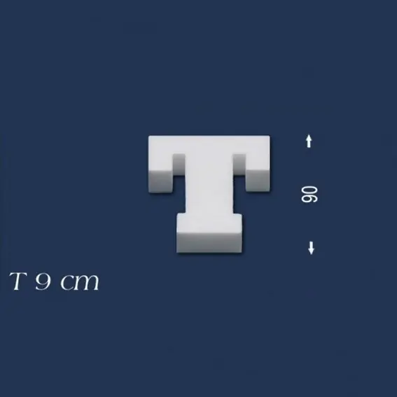 Wiesemann | Deko Buchstabe "T" | Polystyrol | Höhe: 90 mm | Styropor Buchstabe | 3D Buchstabe Mega-Angebot