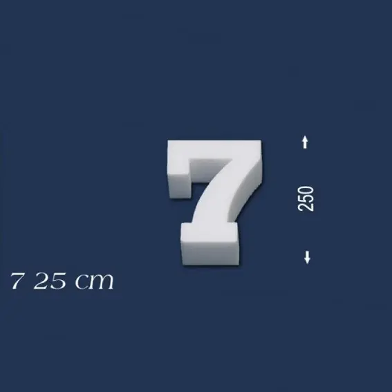 Deko Zahl 7 250 mm Styropor Zahlen Zahlendeko Weiß Wiesemann Sale