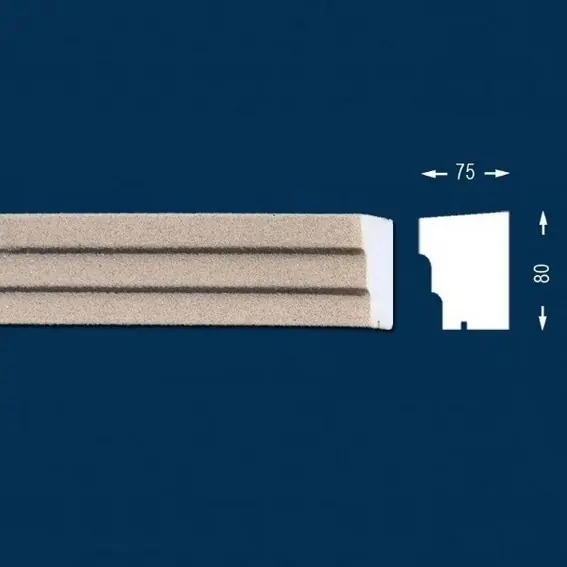 Preiswert Wiesemann | Fensterbankprofil "FB5-b" | Fassadenstuck | 75 x 80 x 2000 mm | Außenstuck | Beschichtet