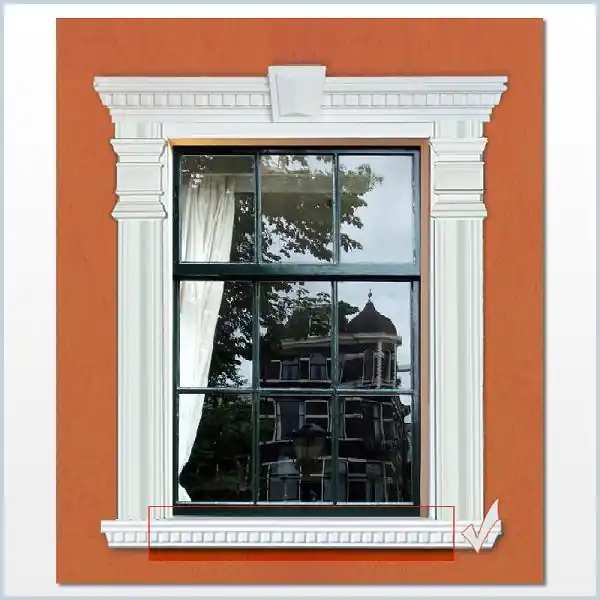 Direktkauf Wiesemann | Fensterbankprofil "FB2-b" | Fassadenstuck | 76 x 74 x 2000 mm | Außenstuck | Beschichtet