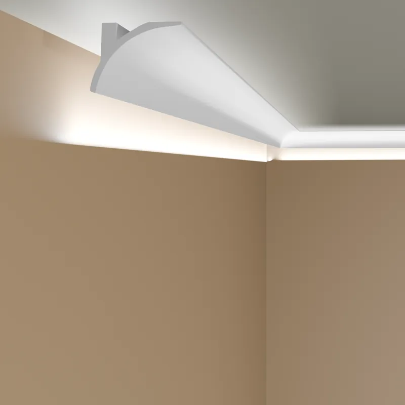 Top-Angebot Mardom | Vorhangleiste "QL011" | PolyForce | 95 x 123 x 2000 mm | Styropor Deckenleiste | Weiß