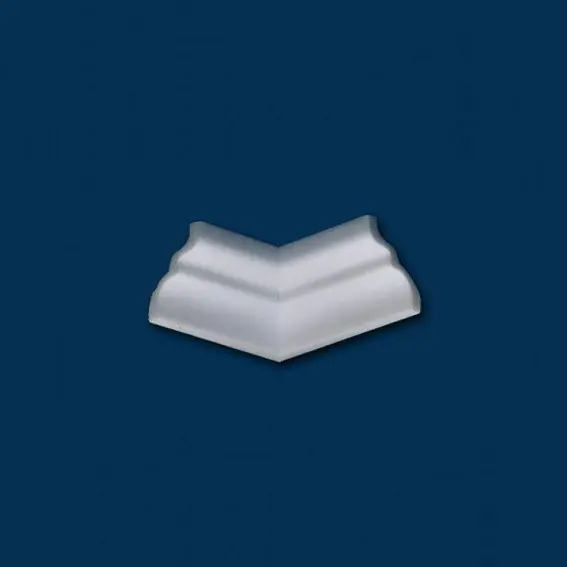 Wiesemann | Innenwinkel "Eindhoven 06" | Polystyrol | 76 x 61 x 200 mm | Weiß | Stuckleisten Winkel Zertifiziert