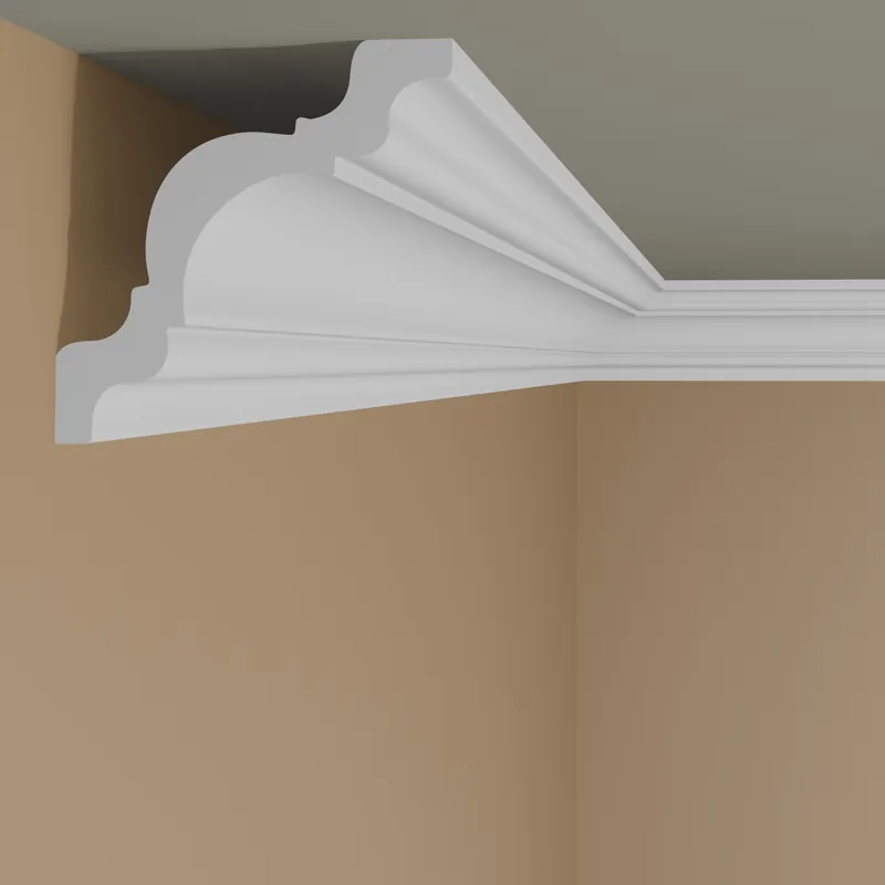 Wiesemann Stuckleiste Frankfurt 18 Polystyrol 71 x 71 x 2000 mm Deckenleiste Weiß Echt