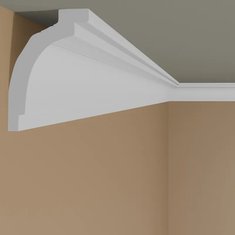 Rabatt Wiesemann | Stuckleiste Perano 10 | Polystyrol | 55 x 68 x 2000 mm | Deckenleiste | Weiß
