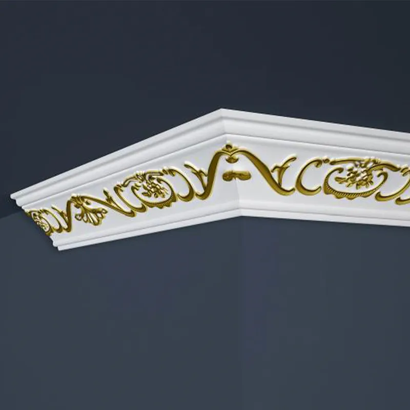 Wochenendangebot Marbet | Stuckleiste "B-6" GOLD | Styropor Deckenleiste | 53 x 53 x 2000 mm | Polystyrol Leiste