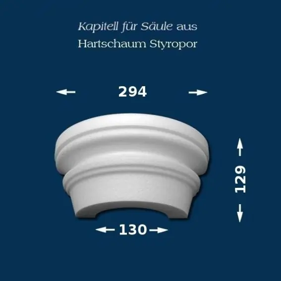 Preisknaller Wiesemann | Säulenkapitell SK1-2" | Polystyrol | 294 x 130 mm | Dekosäule | Zierelement Stucksäule
