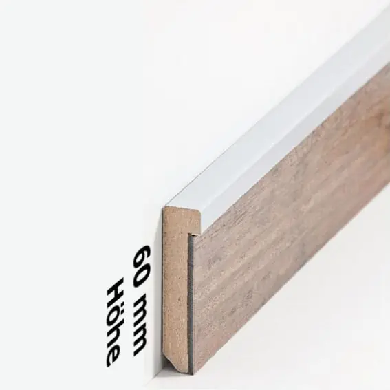 Markenprodukt Sockelleiste Frankfurt MDF 13 x 60 x 2500 mm Fußleiste für Vinylboden by PROVISTON